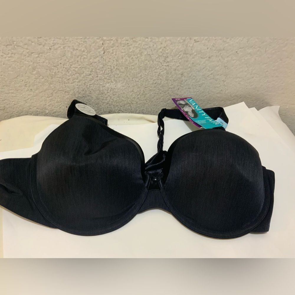 Vanity Fair 76080 Beauty Back Full Figure Minimizer Underwire Bra 44C Black
